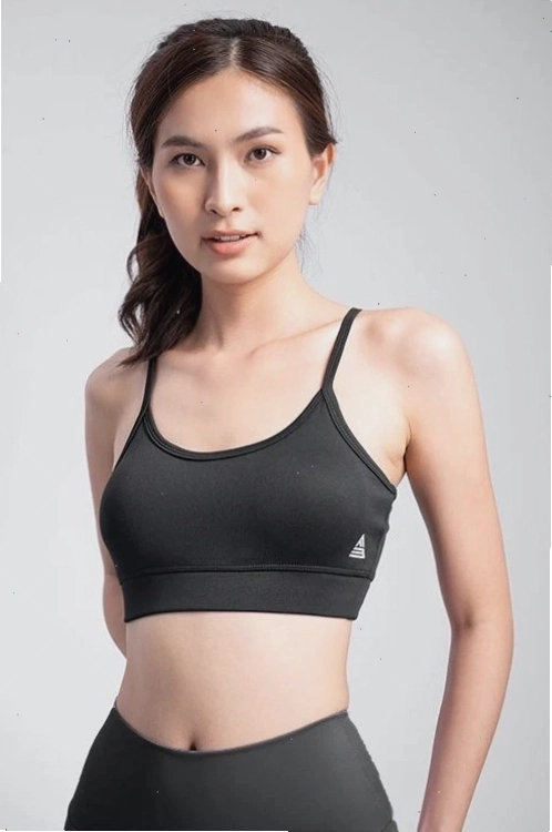 Áo bra gym yoga Theta - Đen - Fitme Sportswear, với chất liệu buttery mềm mịn