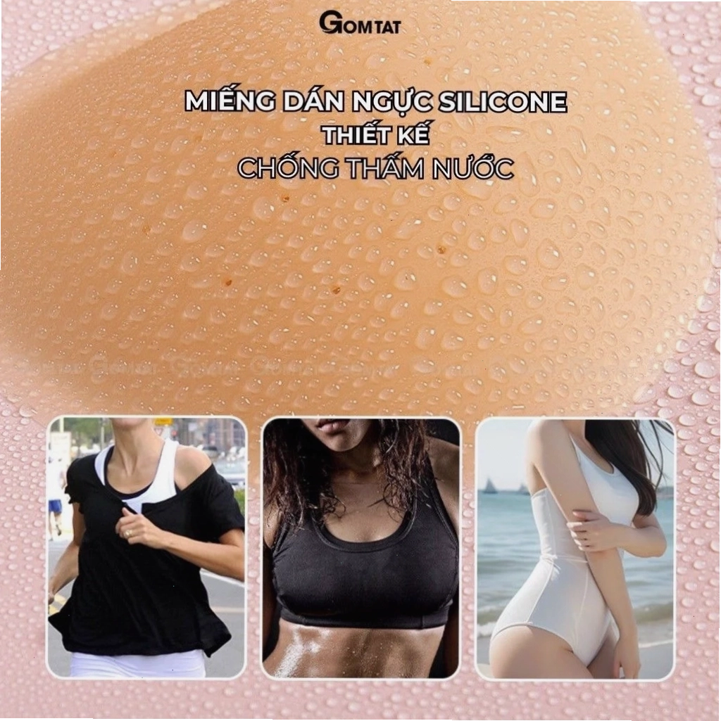 Áo dán ngực cài trước gom ngực tạo khe GOMTAT