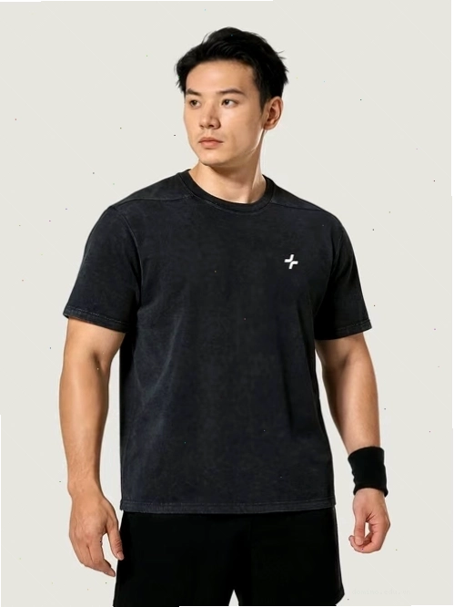 Áo thun gym cotton oversized comfort washed