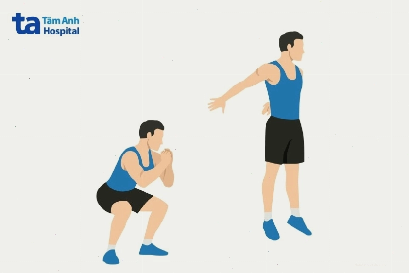 Bài jump squat đốt calo hiệu quả