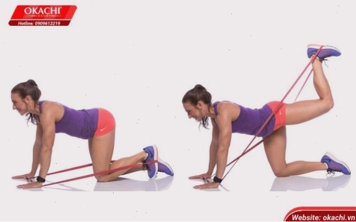 Bài tập Butt Kickback với dây kháng lực cho mông