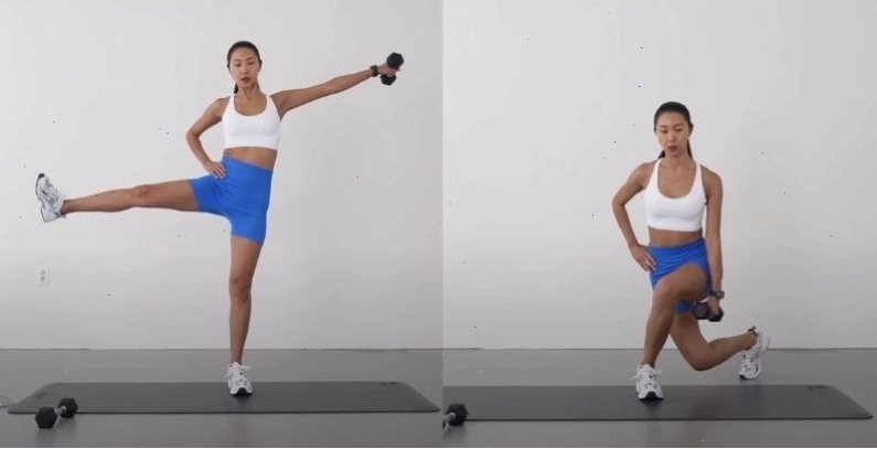 Bài tập Curtsy Side Raise cho nữ