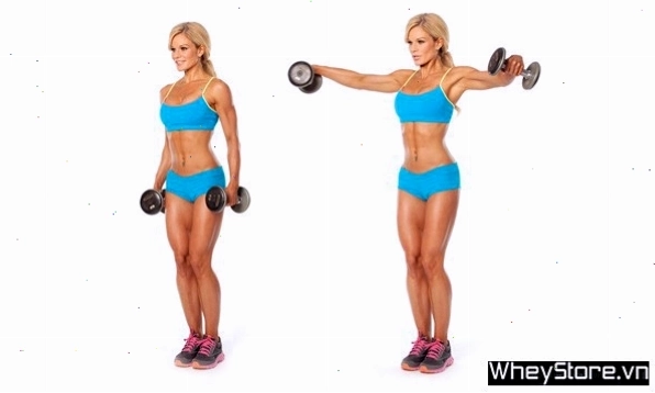 Bài tập Dumbbell Upright Rows cho bờ vai săn chắc