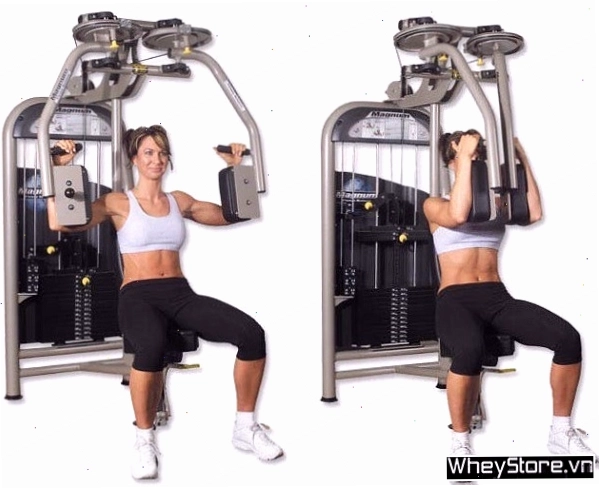 Bài tập Elbow Squeeze Shoulder Press cho nữ