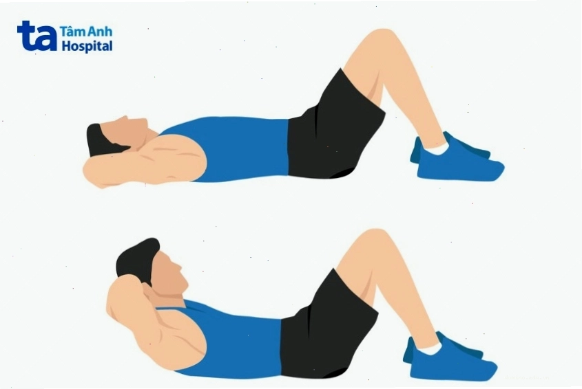 Bài tập gập bụng crunch tác động cơ bụng trên hiệu quả