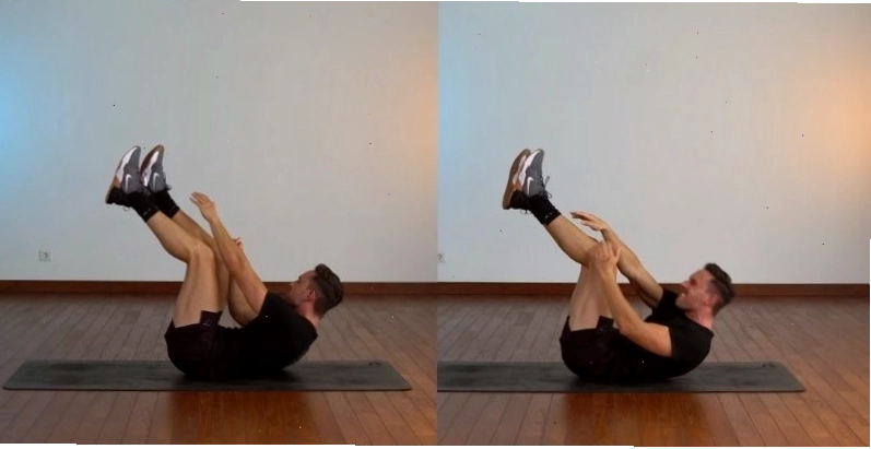 Bài tập Legs Elevated Toe Touches tác động kép lên cơ bụng