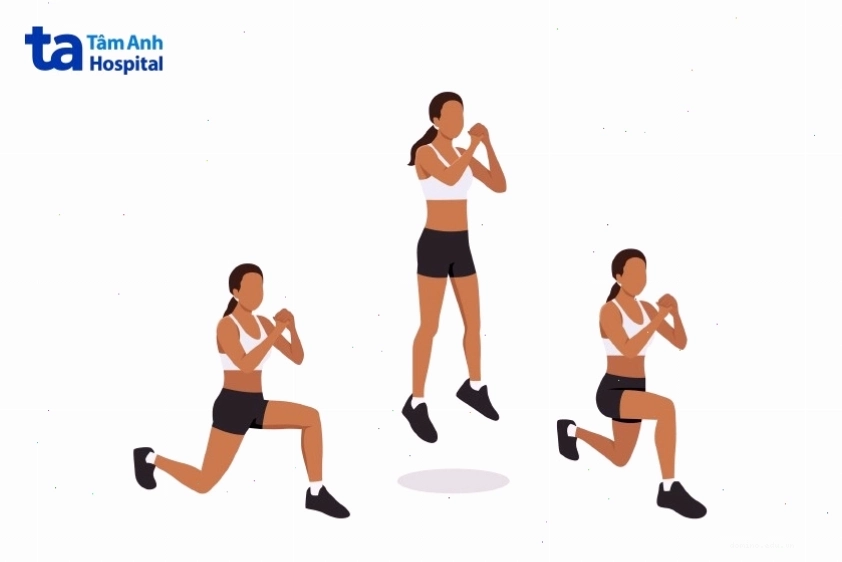 Bài tập lunge với twist giúp đốt mỡ hiệu quả