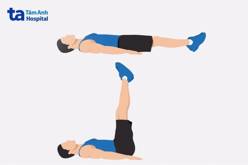 Bài tập nằm nâng chân giúp làm săn chắc cơ bụng dưới