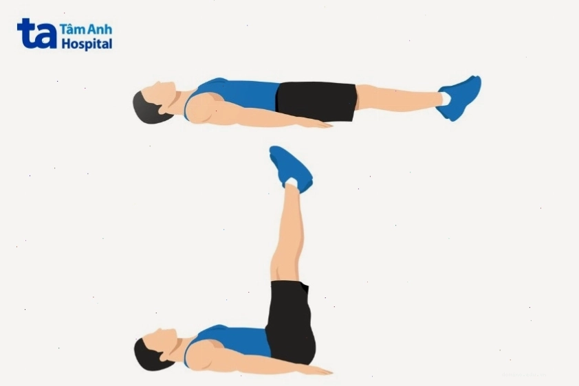 Bài tập nâng chân lên xuống tác động hiệu quả vào cơ bụng dưới