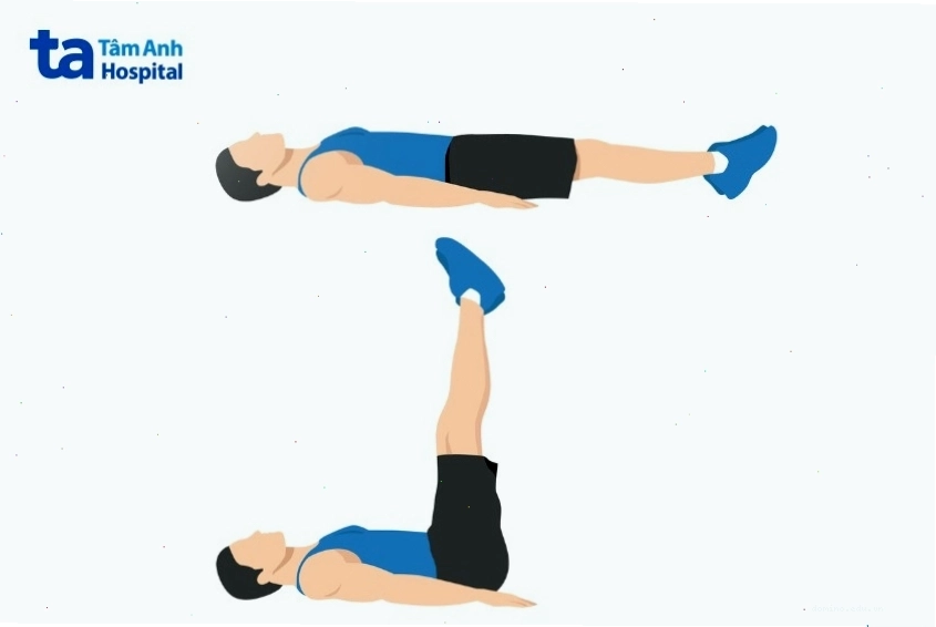 Bài tập nâng chân tác động vào cơ bụng dưới