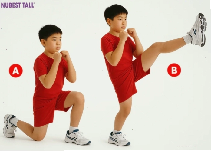 Bài tập ngồi xổm đá chân giúp kéo dài chân hiệu quả