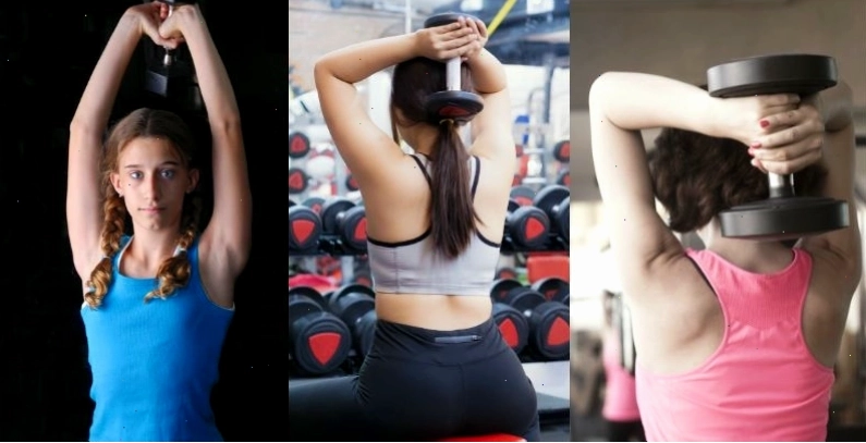 Bài tập squat kết hợp đẩy ngực với tạ tay