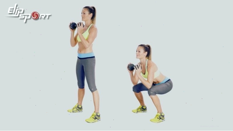 Bài tập Squat và nắm tay tại nhà cho nữ