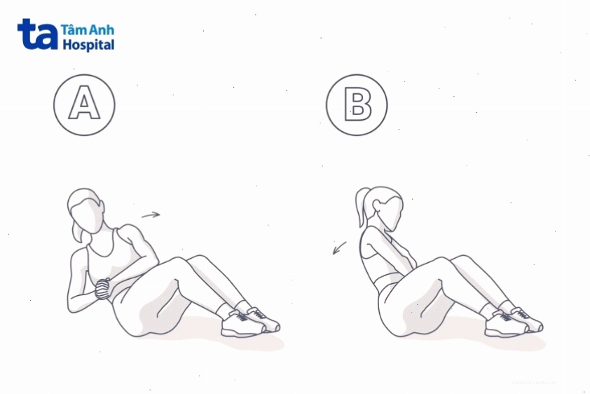 Bài tập vặn người kiểu Nga tập trung vào cơ xiên