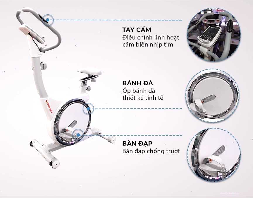 Bánh đà và bàn đạp có đai an toàn của xe đạp tập Kingsport KS-102