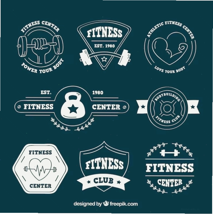 Bộ sưu tập huy hiệu logo gym sáng tạo