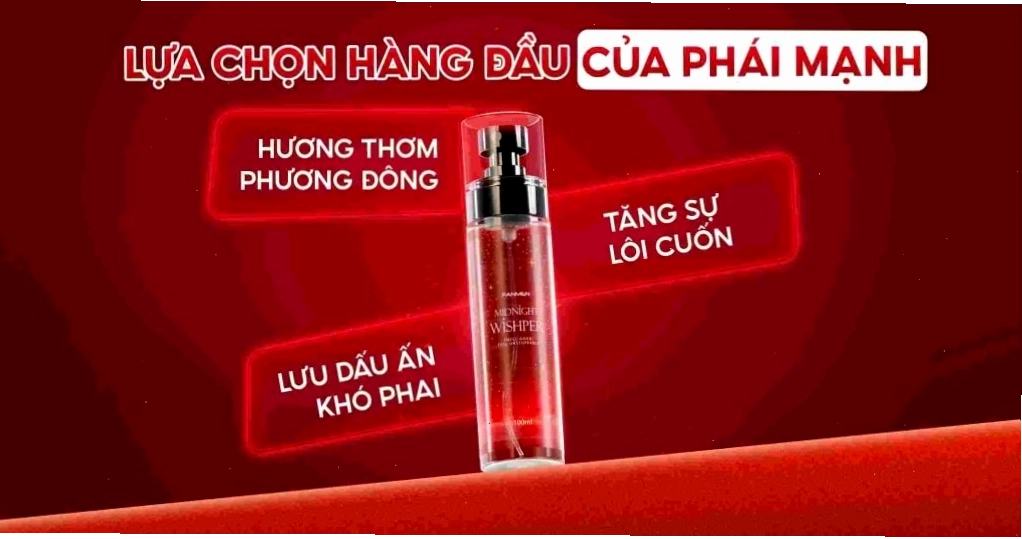 Body mist thơm lâu Midnight Whisper Fanmen với thiết kế nam tính