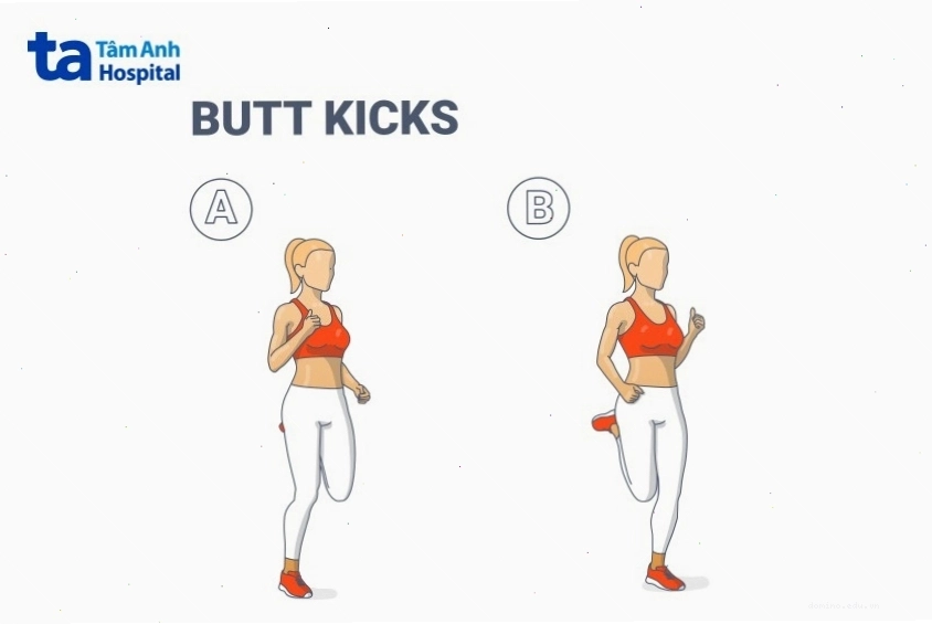 Butt kick là bài tập cardio giảm mỡ tại nhà