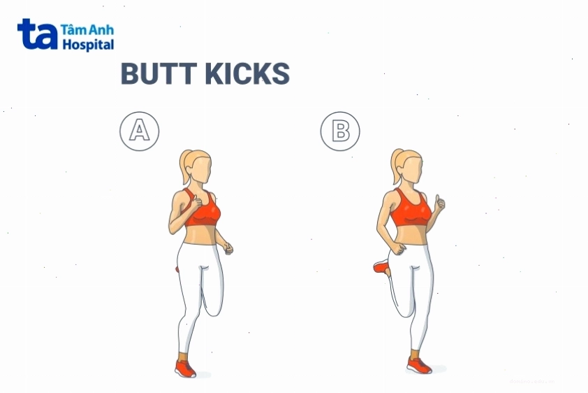 Butt kick là bài tập giảm mỡ tại nhà hiệu quả
