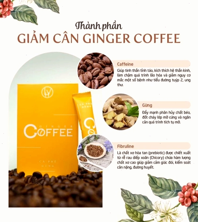 Cà Phê Gừng Giảm Cân Ginger Coffee hỗ trợ đốt mỡ