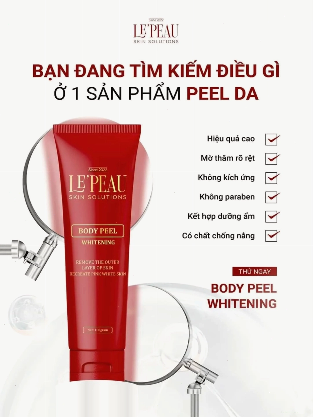 Các bước sử dụng Peel Body Retinol Le