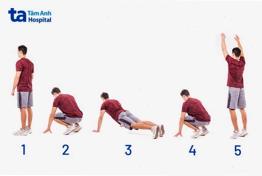 Các bước thực hiện bài tập Burpee để giảm mỡ toàn thân