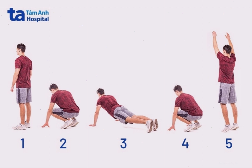 Các động tác tập burpee đốt mỡ toàn thân hiệu quả