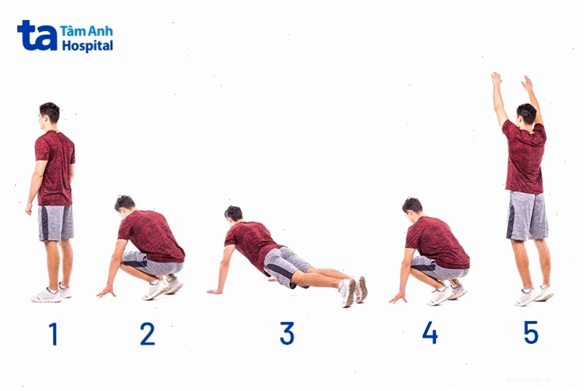 Các động tác tập burpee giúp đốt cháy calo hiệu quả