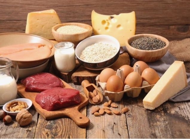 Các loại thực phẩm giàu protein như trứng, cá, thịt gà, sữa chua Hy Lạp