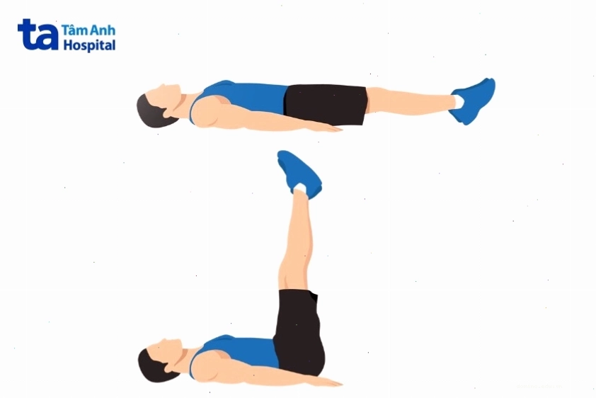 Cách thực hiện động tác nằm nâng chân để giảm mỡ bụng