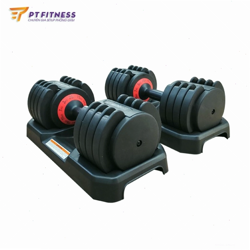 Cận cảnh bộ tạ tay đa năng giúp điều chỉnh trọng lượng