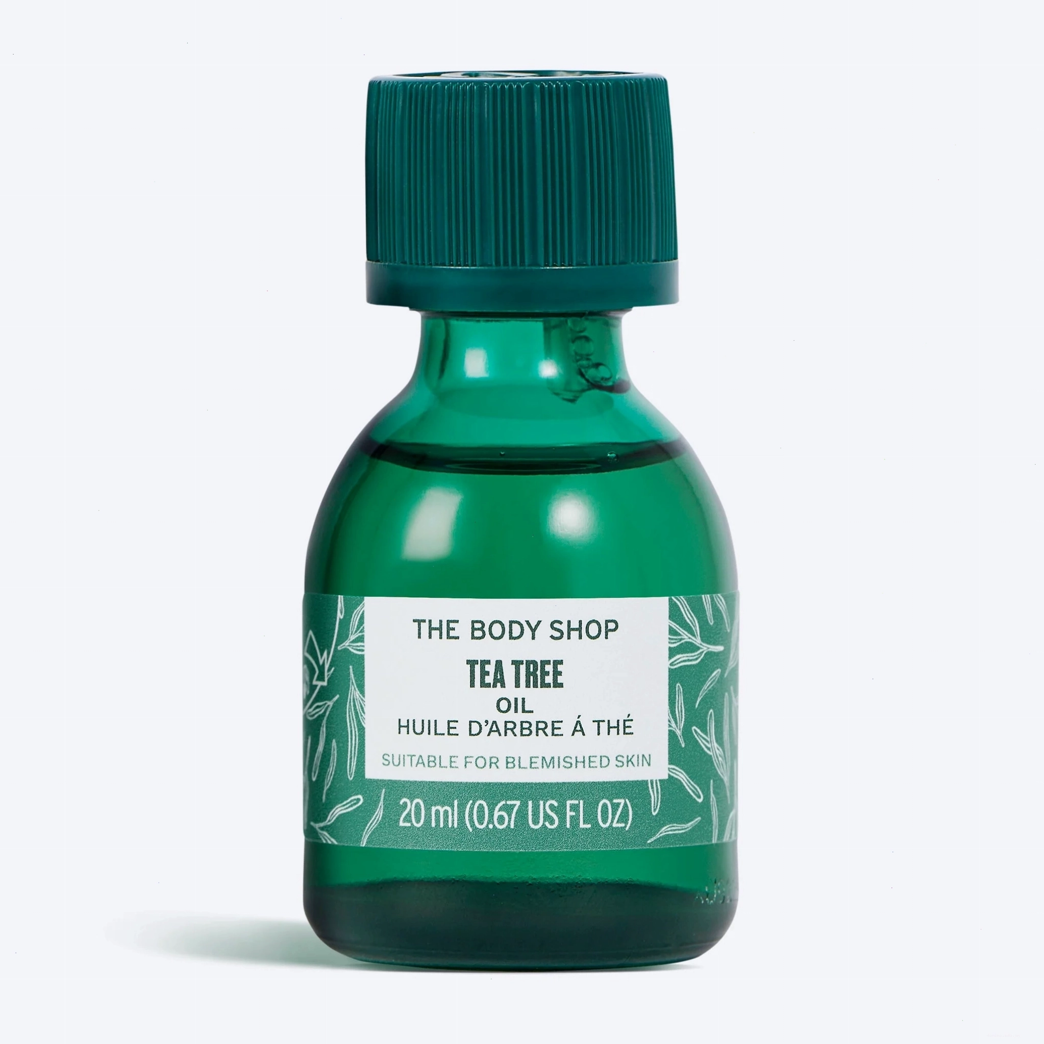 Cận cảnh The Body Shop Tea Tree Oil cho thấy kết cấu trong suốt
