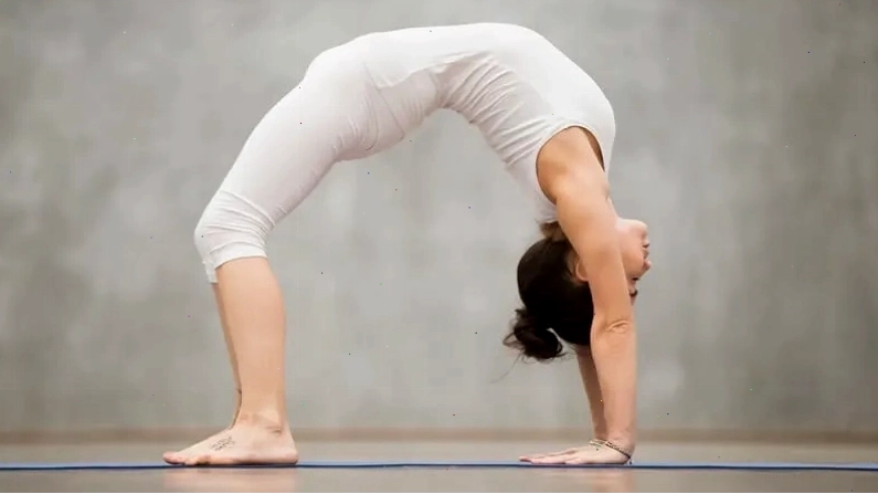 Cặp đôi thực hiện tư thế yoga đứng ngửa đôi đầy tin tưởng