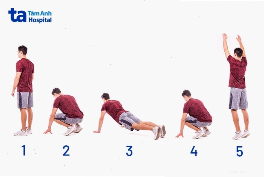 Chuỗi động tác Burpee kết hợp chống đẩy và bật nhảy