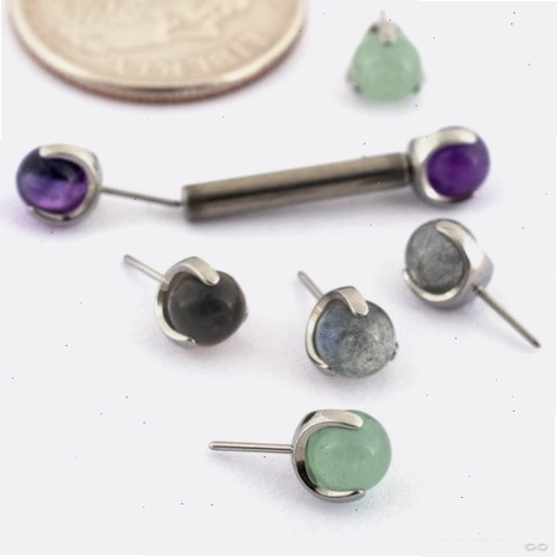 Claw-set Stone Press-fit End in Titanium from People's Jewelry