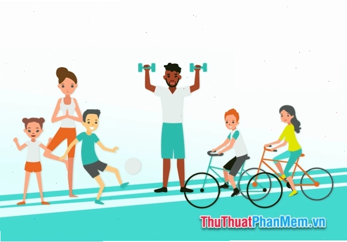 Cô gái vui vẻ thực hiện các bài tập thể dục nhẹ nhàng
