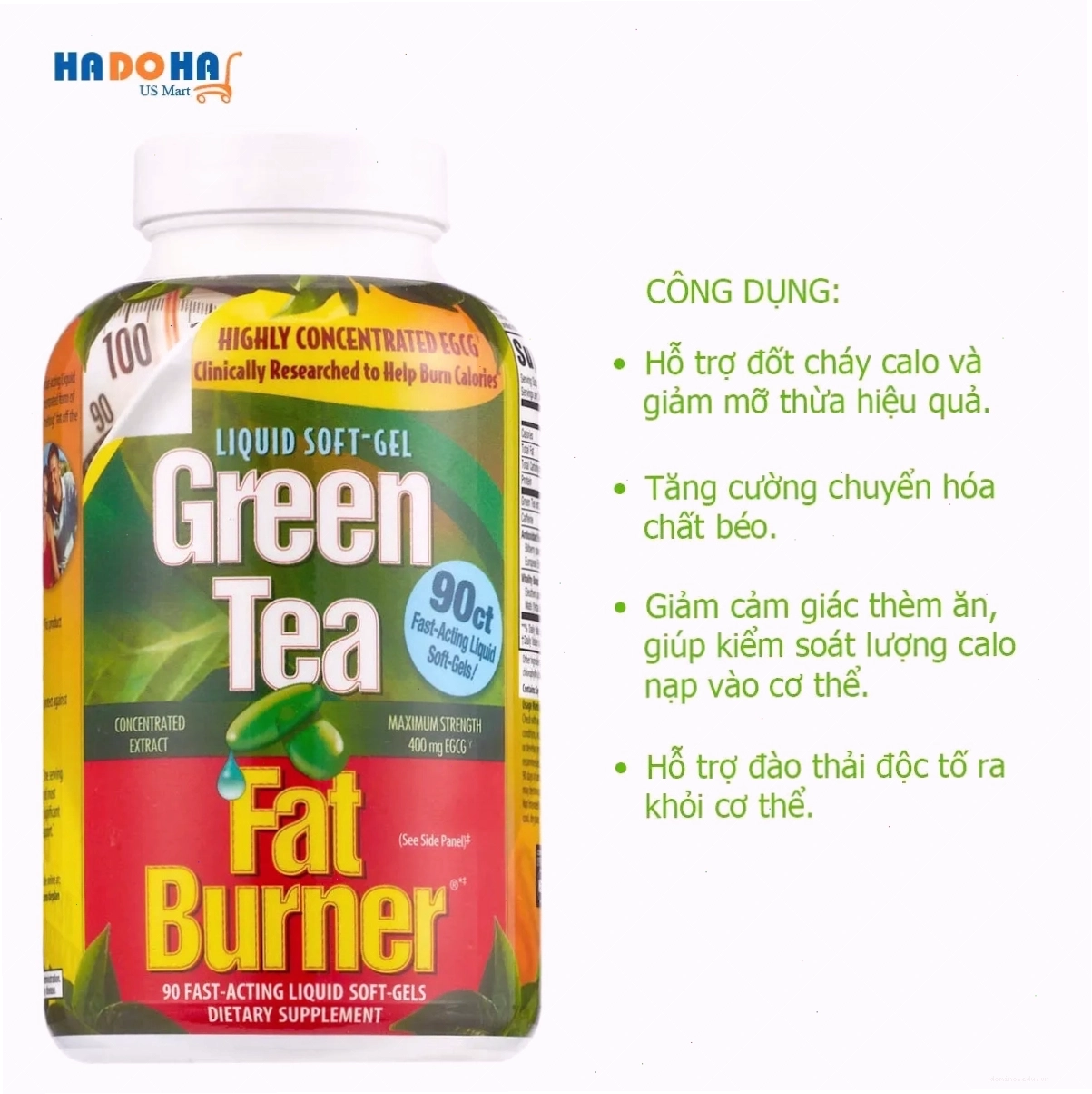 Công dụng của viên uống giảm cân trà xanh Green Tea Fat Burner