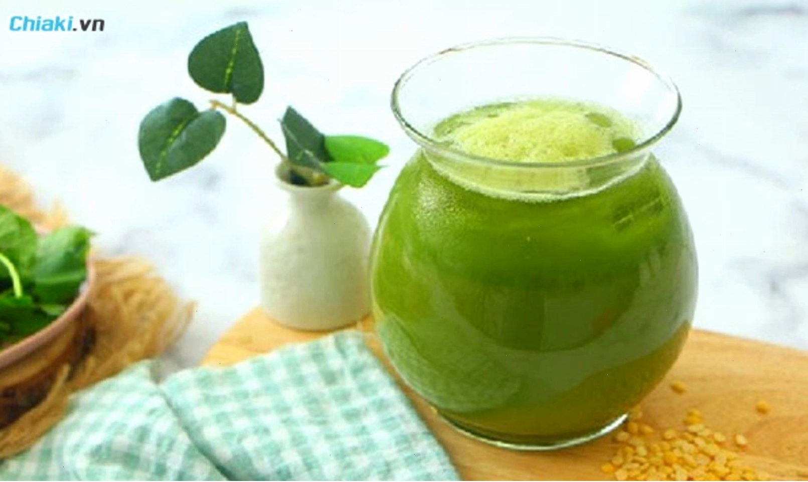 Công thức sinh tố giảm cân rau má và đậu xanh