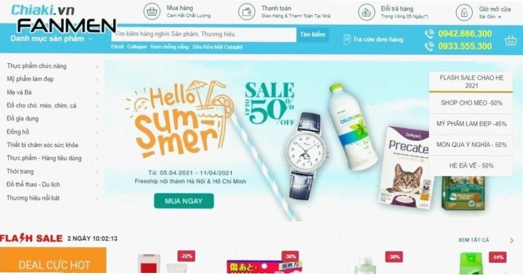 Cửa hàng Hasaki trưng bày sản phẩm chăm sóc cơ thể