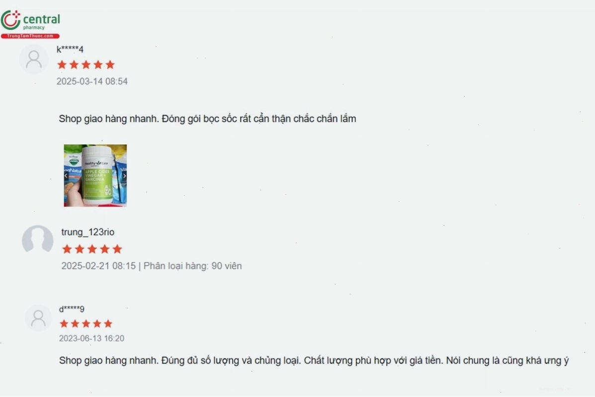 Đánh giá Healthy Care Apple Cider Vinegar + Garcinia