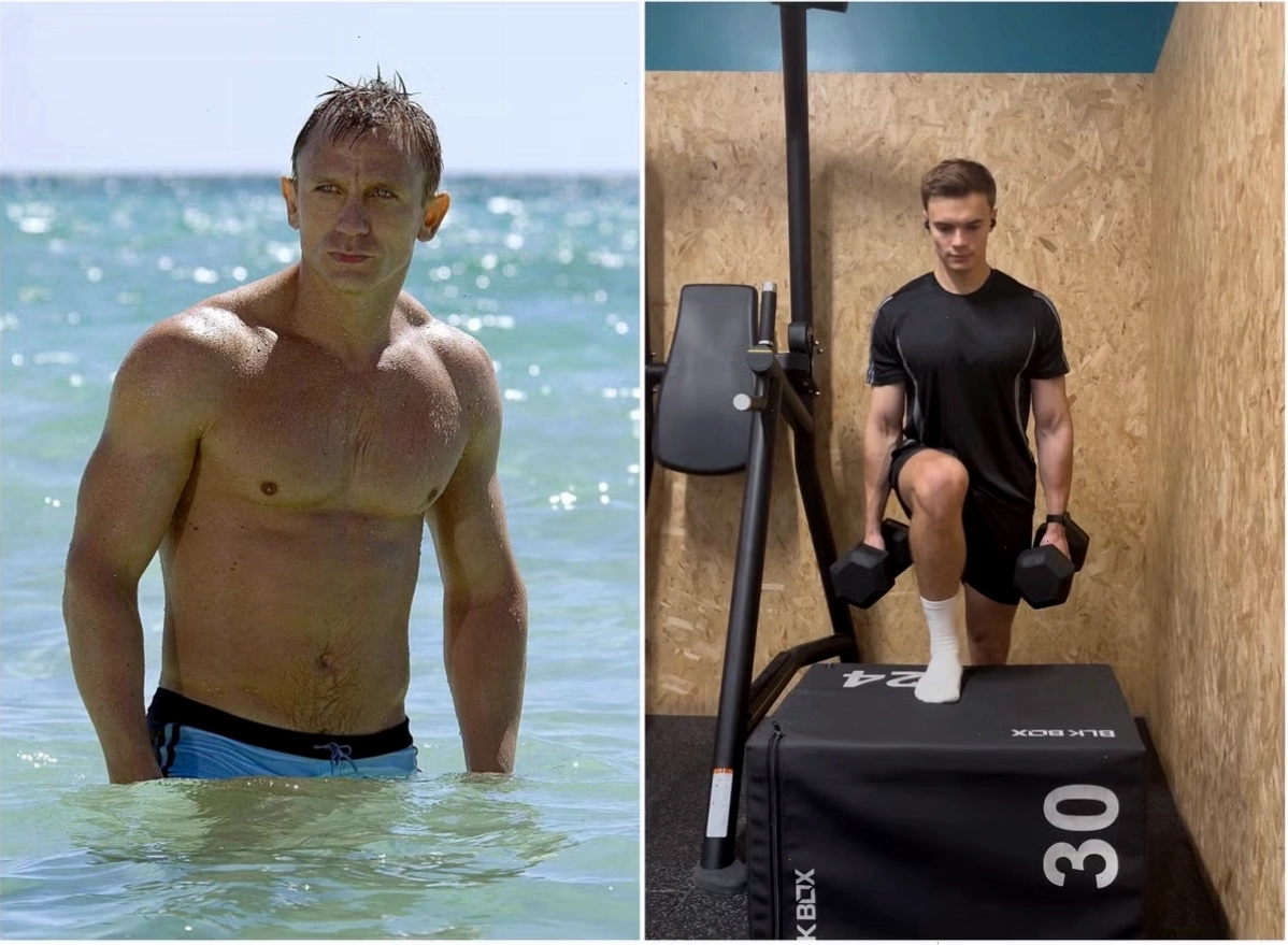 Daniel Craig với cơ bụng săn chắc