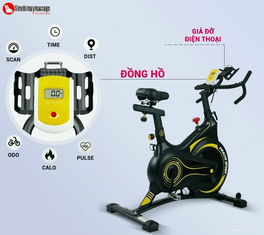 Đồng hồ hiển thị thông số trên xe đạp tập thể dục Okachi SPORT JP-495A