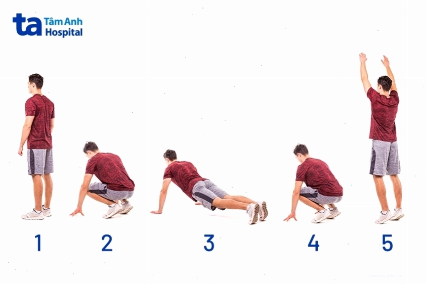 Động tác burpee đốt mỡ toàn thân hiệu quả
