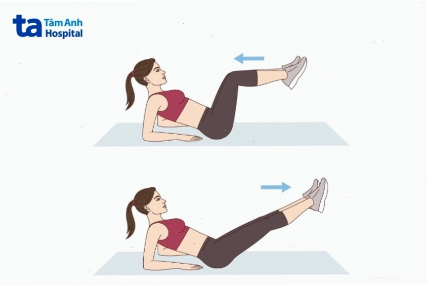 Động tác gập duỗi chân tại nhà để tăng cường sức mạnh cơ bụng