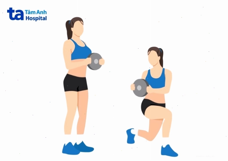 Động tác lunge twist với tạ đơn kết hợp sức mạnh và cardio