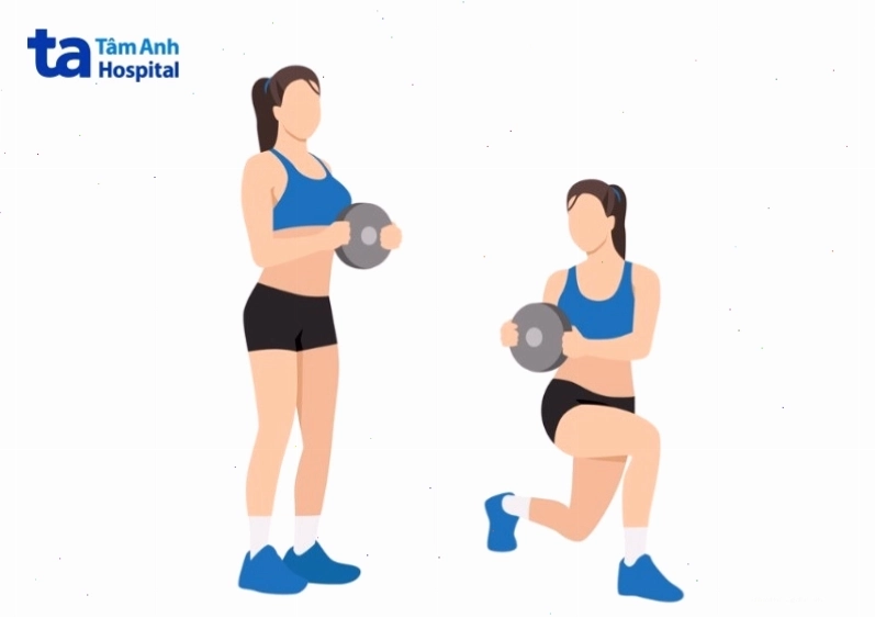 Động tác lunge twist với tạ đơn tăng cường hiệu quả