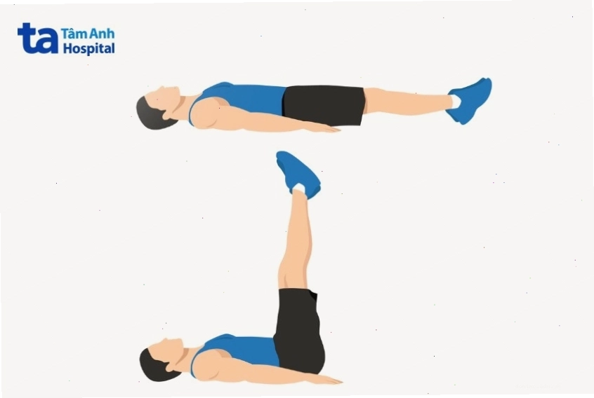Động tác nằm nâng chân giảm mỡ bụng dưới