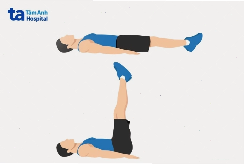 Động tác nằm nâng chân giúp tác động cơ bụng dưới