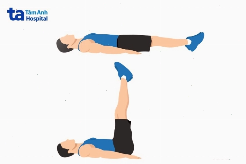 Động tác nằm nâng chân giúp tác động vào cơ bụng dưới