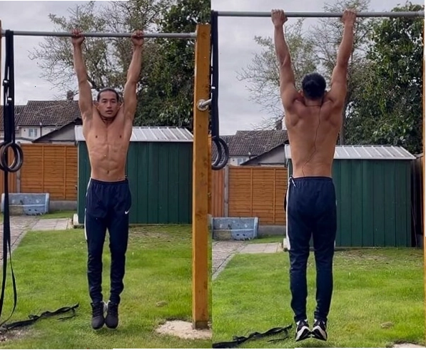 Đu đưa trên xà đơn để tăng cường sự linh hoạt và lực bám